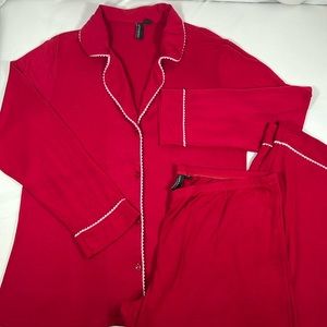 Cynthia Rowley Two Piece Pajama Set Top (Medium) Bottoms (XL)